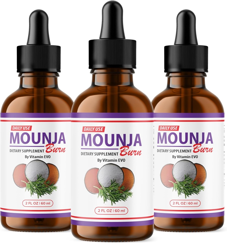 (3 Pack) Mounja Burn Drops - Resmi Formula - Mounja Burn Diyetary Supplement Drops, Mounja Liquid Drops maksimum Güçlü Genel Wellness Desteği Formula MoujaBurn Mounja Burn Advanced (3 Şişe)