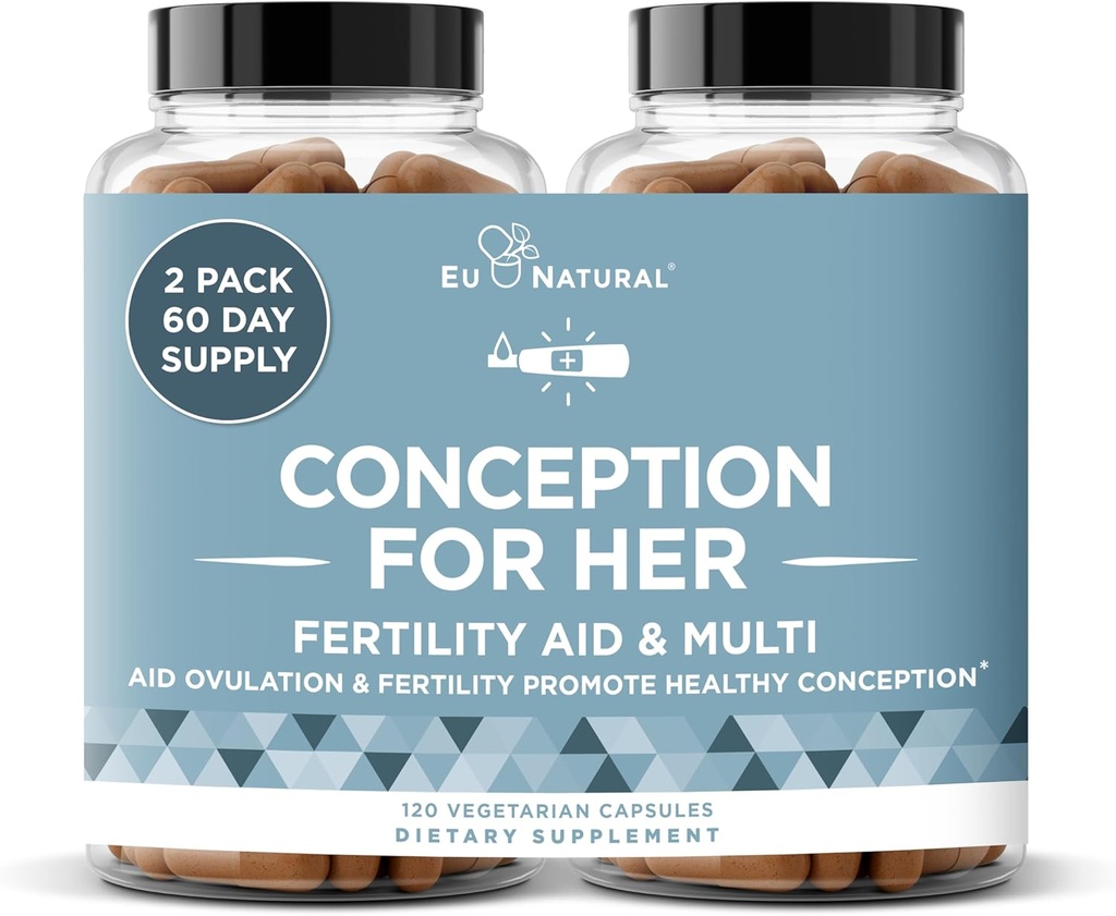 Kadınlar için Kavramsal Davranışlar - Aids Ovulation, Hormonal Denge ve Düzenli Lisanslar - Myo-Inositol, Folate, Folic Acid, Vitex – 120 Vegetarian Soft Capsules