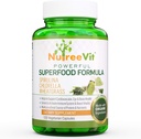 NutreeVit Pure 100% Βιολογική Spirulina + Chlorella + Wheatgrass - Ενεργειακός ενισχυτής, Ανοσοποιητική υποστήριξη, Ισχυρό Αντιοξειδωτικό Superfood - Κάψουλες Veggie 500mg