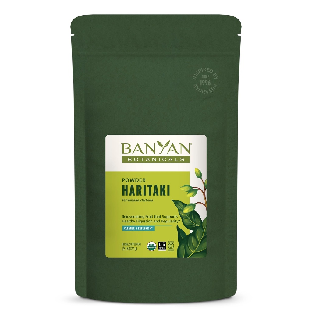 Banyan Botaniks Haritaki Toz - Sertifikalı Organik, 1/2 Pound - Terminalia chebula - Detoxification & Rejuvenation* - Organik, Vegan, Non-GMO, Gluten Free, Financial Fair for Life Fair Trade