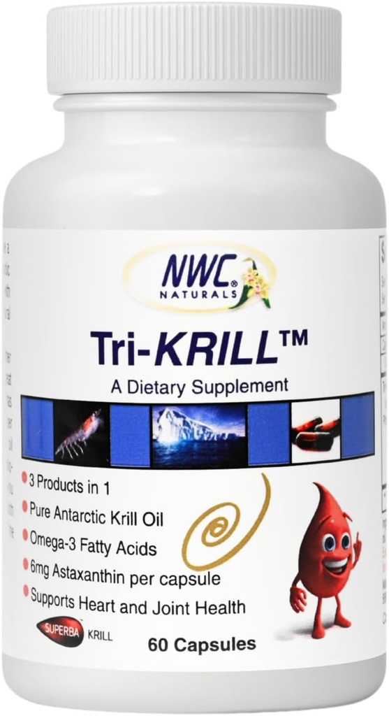 NWC Naturals Tri-Krill συμπλήρωμα πετρελαίου για άνδρες και γυναίκες, υποστηρίζει κοινή υγεία, λειτουργία του εγκεφάλου, και τη συνολική ευεξία με Ασταξανθίνη