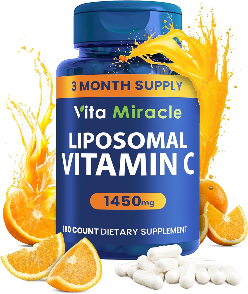 Liposomal Vitamin C 1450 mg - 180 Capsules Ultra Abvitamin Ascorbik Asit VIT C Desteks Immune System Fat ► Anti &oxy Collagen ATM C 1000 mg veya 500 mg Non-GMO Vegan