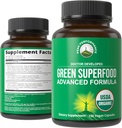 Organik Super Greens 150 Capsules - Green Juice Superfood Supplement with 25 All Natural Organic Materialss. Max Energy and Detox Super Food Pills with Spirulina, Spinach, Kale, Turmeric, Probiyotiks