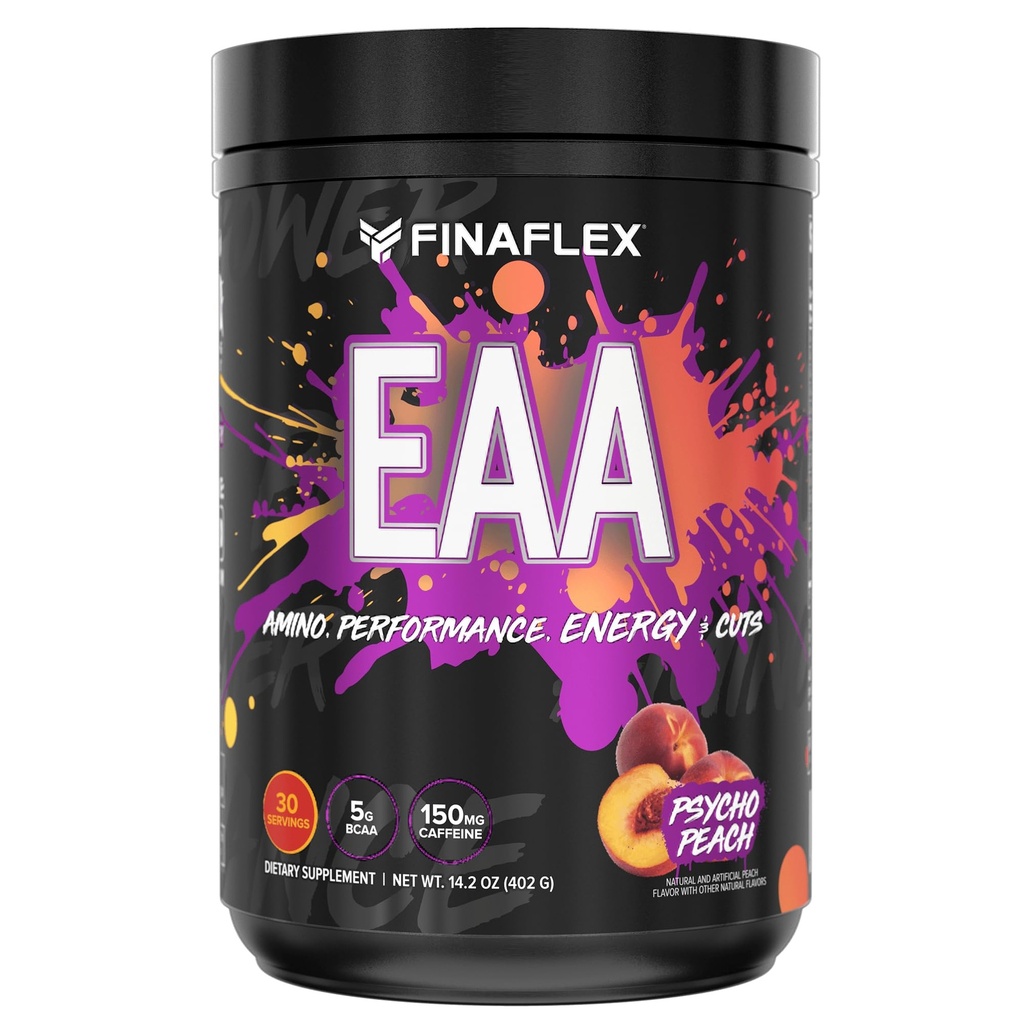 FINAFLEX EAA, Psiko Peach - 14.2 oz - Performansı, Enerji ve Cuts - BCAAs, L-Glutamine, L-ginArine, Acetyl-L-Carnitine & Caffeine - 30 Hizmet