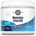 KAL Magnesium Citrate 600 mg ActivMix Instant Powder, συμπλήρωμα μαγνησίου για υγιή λειτουργία μυών, χαλάρωση, νεύρο και υποστήριξη κυκλοφορίας, Vegan, μη-GMO, Χωρίς γλουτένη, περίπου 60 Serv, 7.9oz