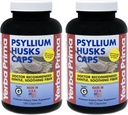 Yerba Prima Psyllium Husk Caps - 180 κάψουλες (Pack of 2) - Εύκολη στην κατάποση συμπλήρωμα ινών - καθαρισμός του παχέος εντέρου - Υγεία των ούρων - Χωρίς γλουτένη μη ΓΤΟ