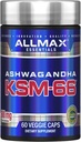 ALLMAX Essentials Ashwagandha KSM-66 (60 Veggie Caps) - Muscle Strength & Recovery - Non-GMO, Gluten Free - 30 Hizmet