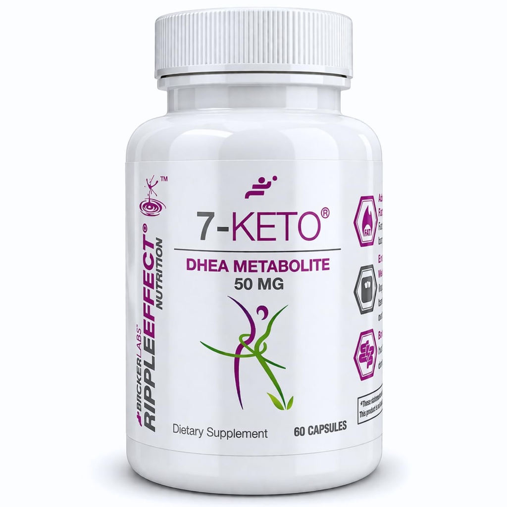 Bricker Labs 7Keto DHEA Metabolite 50 mg Diyetsel Supplement for Metabolic Support and Energy Balance, 60 Capsules