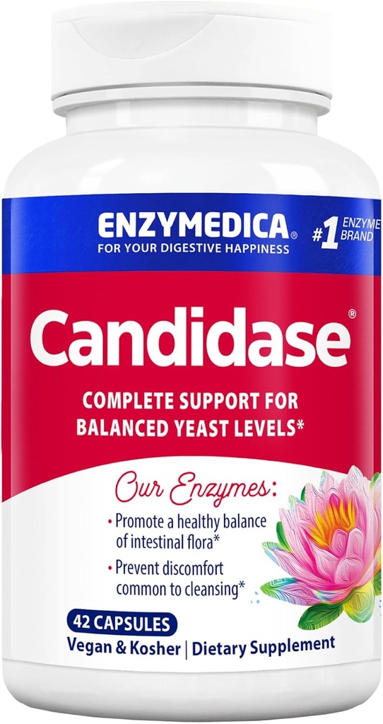 Enzymedica, Candidase, Mangestive Enzymes for Gentle Cleansing Support, Gut Health & Digestion, 42 Count Count Count