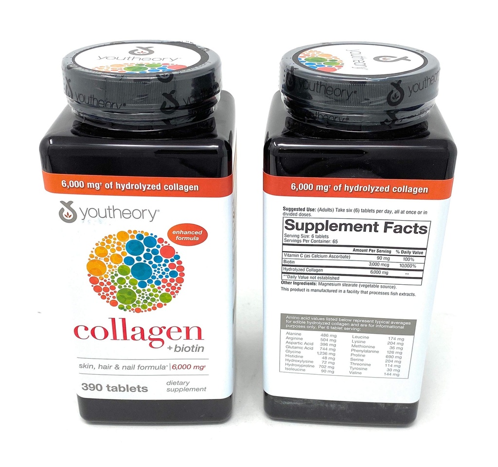 Youtheory Collagen Advanced Formula Tabletleri - 390 ct (2-Pack for 780 Ct)
