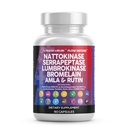 Temiz Nutraceuticals Nattokinase 4000 FU Serrapeptase 120000 SPU Lumbrokinase Enzyme Supplement with Bromelain Papain Papaya Enzymes +380638588488 Amla Magnezyum Vitamin B6 & VIT C Capsules