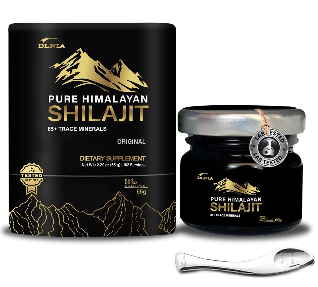 Shilajit Pure Himalayan Organik Shilajit Giyim Tamam- Altın+ 85+ Trace Mineralleri ile% 75 Fulvic asit, Genel Enerji ve Immune Support, Pure Shilajit for Men & Women, 65g