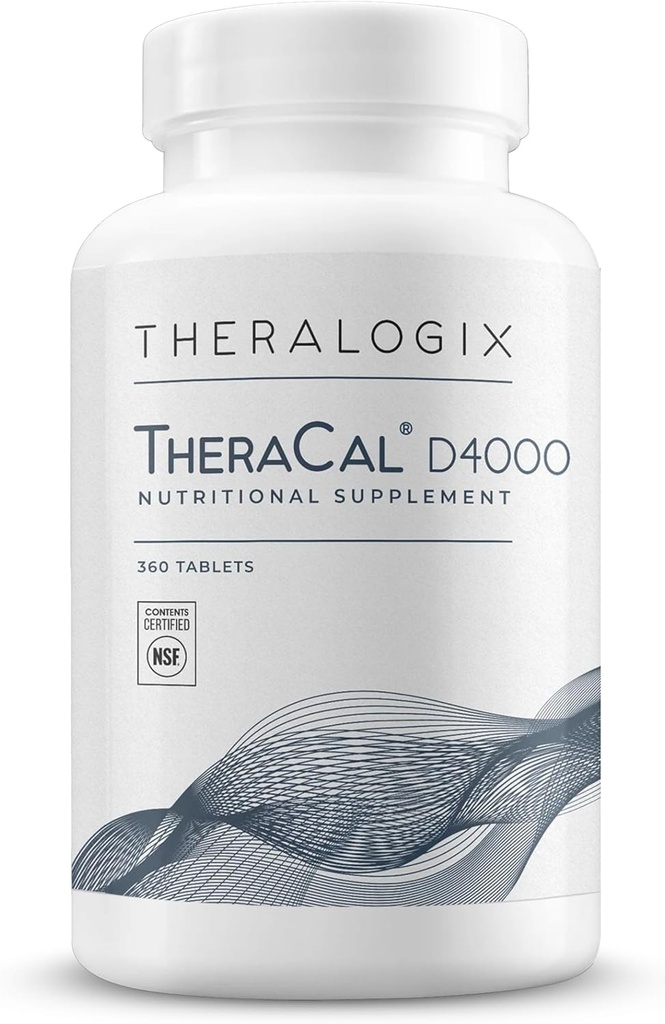Theralogix TheraCal D4000 - Συμπλήρωμα υποστήριξης για την υγεία των οστών με ασβέστιο, μαγνήσιο, βιταμίνη D3, βιταμίνη K2 & βόριο* - Προσφορά 90 ημερών - NSF Certified - 360 δισκία