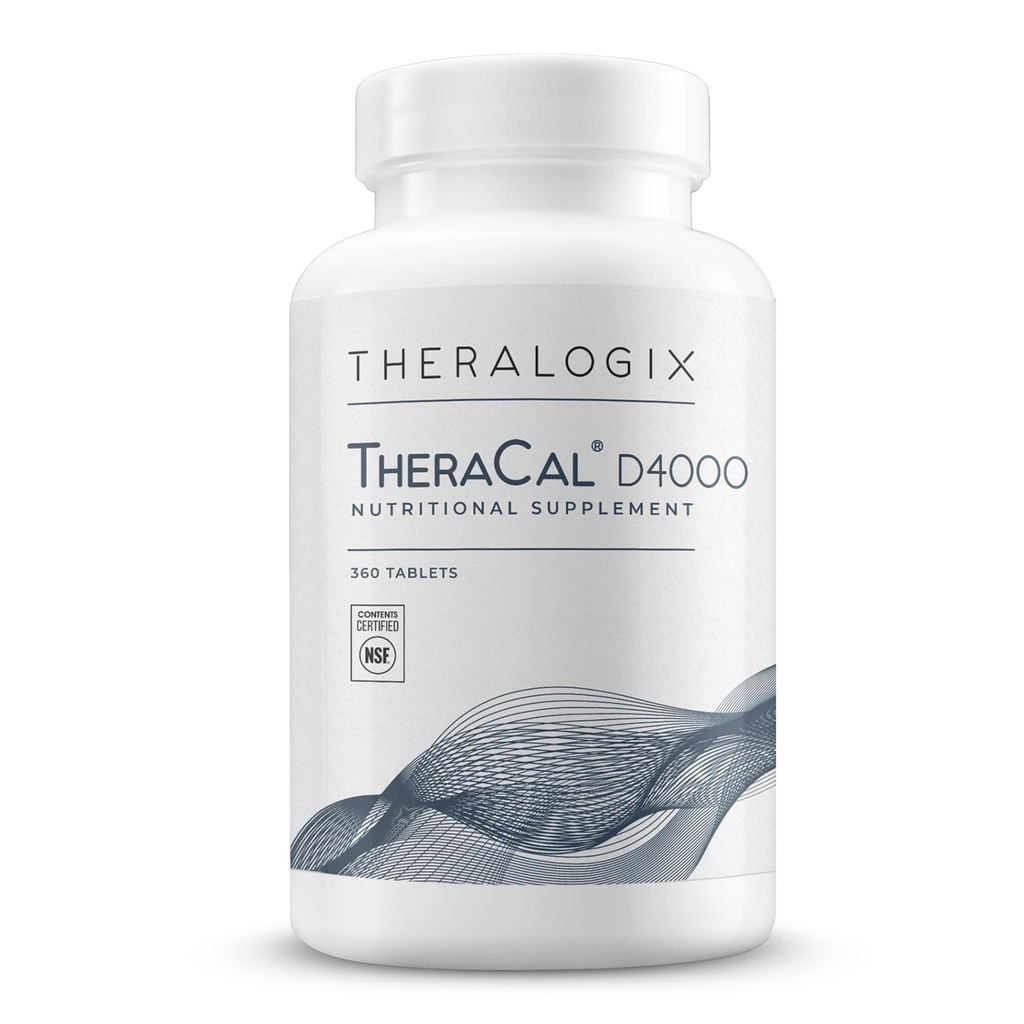 Theralogix TheraCal D4000 - Bone Health Support Supplement with Macau, Magnezyum, D3, Vitamin K2 & Boron* - 90-Day Supply - NSF sertifikalı - 360 Tabletler