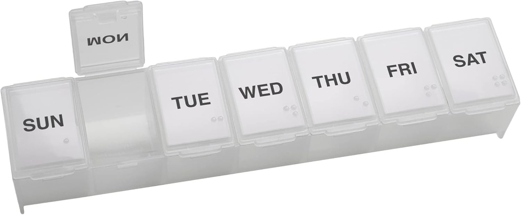 EZY DOSE Weekly (7-Day) Daily Pill Case, Medicine Planlayıcı, Vitamin Organizer, Tamam Konteyner, ve Kullanımı Kolay, Daha Büyük Karşılaştırmalar, Seyahat Dostu, ABD'de Yapıldı,
