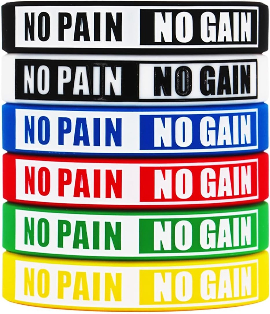 Δεν Πόνος Όχι Κερδίστε Wristbands Motivational Μαζική Έμπνευση Σιλικόνη Καταλληλότητα Βραχιόλια Stretch Unisex Αθλητισμός Wristbands for Teens Άνδρες Γυναίκες