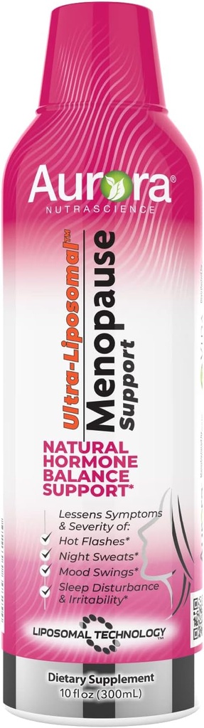 Aurora Nutrascience Ultra-Liposomal Menopause Desteği Klinik olarak Proven EstroG-100 Menopause & Perimenopause Belirtileri, Hot Flashes, Night Sweats, Mood Swings, 30 Hizmet, 10 fl oz