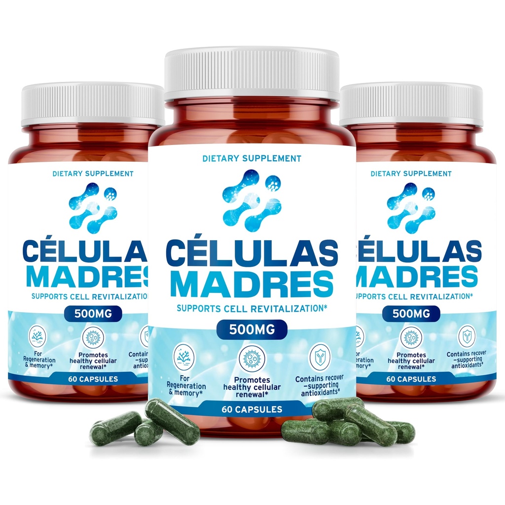 Συμπληρώματα βλαστικών κυττάρων 500mg (180 Cap) Φυσική υποστήριξη κατά της γήρανσης & μακροζωίας με Spirulina & Chlorella, ενίσχυση της κυτταρικής ανανέωσης, αποκατάσταση της νεανικής ενέργειας, μείωση της κοινής πληγής – Celulas Madre