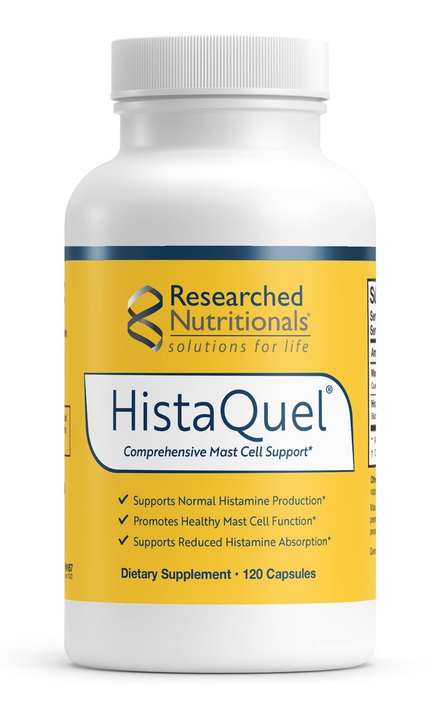 Ερευνημένα Διατροφικά HistaQuel - Διπλή δράση Histamine & Mast Cell Support Formula - Κλινικά ερευνηθεί Flavonoid & Herbal Formula με Stinging Nattle & Black Cumin Seed Oil, 120 κάψουλες