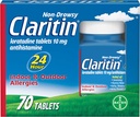 Claritin 24 Saat Alerji ilacı, Non-Drowsy Prescription Strength Alerji Relief, Loratadine Antihistamin Tabletleri, 70 Kont