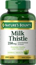 Nature's Bounty Milk Thittle Κάψουλες, που χρησιμοποιούνται παραδοσιακά για την υγεία του ήπατος, συμπλήρωμα βοτάνων, 250 mg ανά υπηρεσία, 200 Count