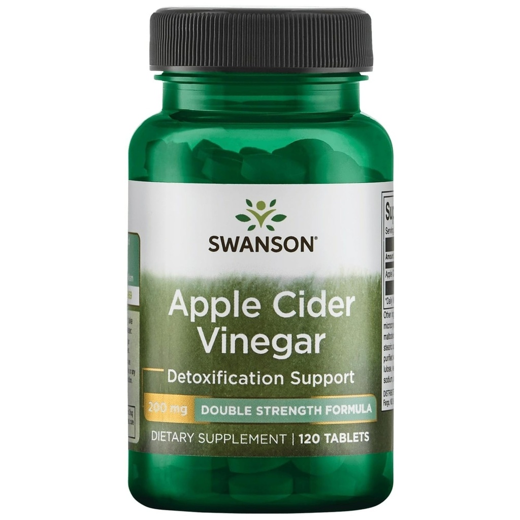Swanson Double-Strength Apple Cider Vinegar 200 Milligram 120 Tabs