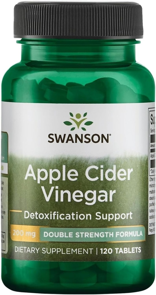 Swanson Double-Strength Apple Cider Vinegar 200 Milligram 120 Tabs