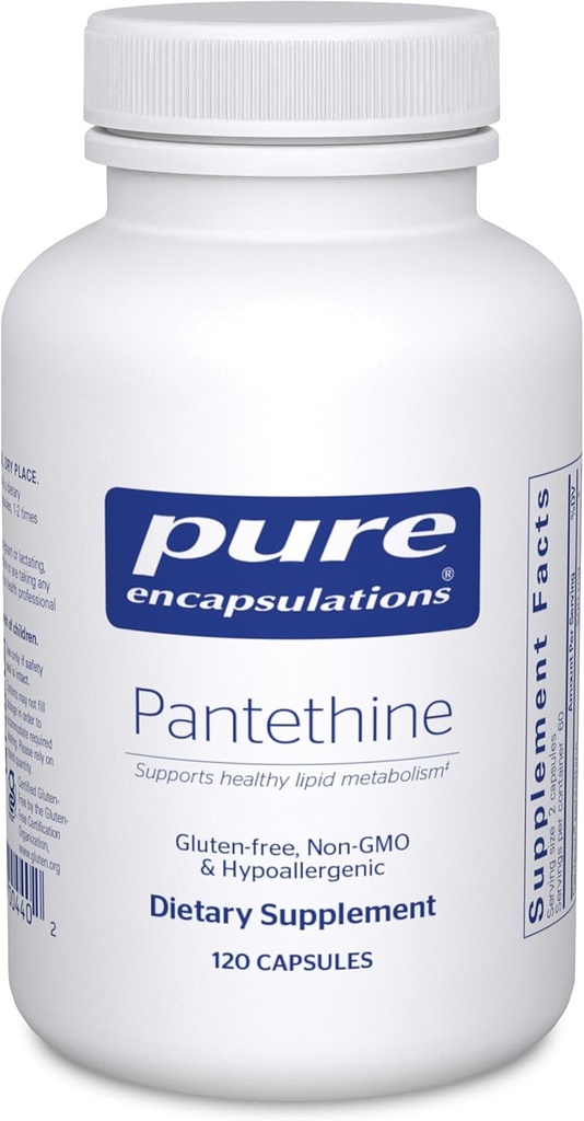 Saf Encapsulations Pantethine | Hipoallergenic Supplement Supports Health Lipid Metabolism and Cardiovascular Function | 120 Capsules