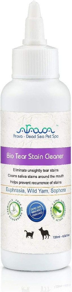 Arava Natural Tear ve Stain Taker for Dogs and Cats - 26 Dead Sea Minerals ile etkili bir çözüm, Gözden Çıkarır ve Saliva Stains