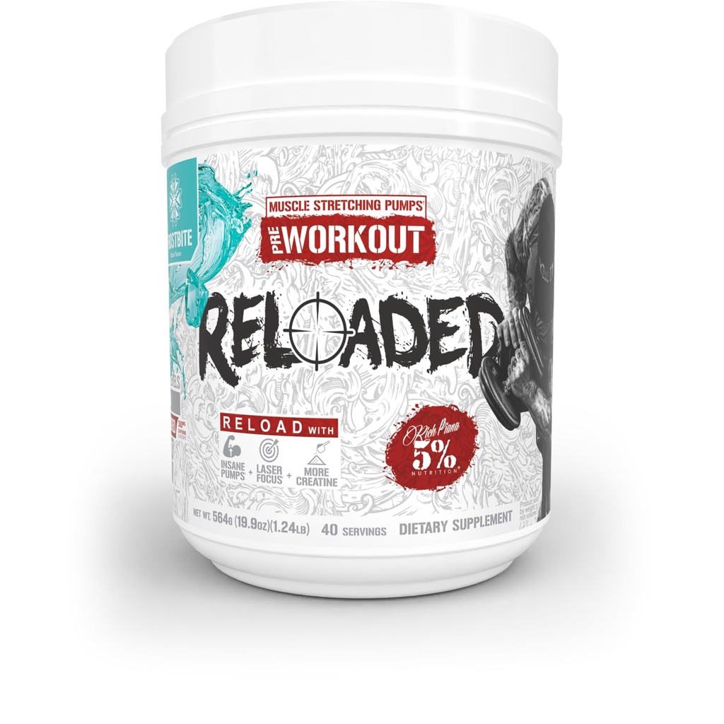 5 Beslenme Zengin Piana Yüksek Stim Pre-Workout | Ultra Energy, Focus, Pumps, Power & Endurance | Citrulline, GlycerSize, Nitrosigine, Krezine A (Frostbite)