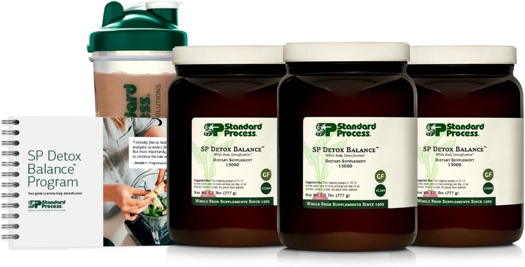 Standart Süreç SP Detox Balance Kit, 28-Day Programı - Pea protein, Iron, Magnezyum & Choline - Vegan, Non-Dairy & Gluten-Free (3 Pack)
