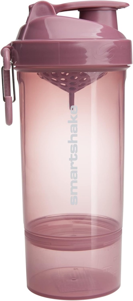 Smartshake O2GO ONE Plastik Protein Shaker Şişe 800 ml | 27 oz - Leakproof Vida-on Lid - BPA Ücretsiz - Unisex - Deep Rose