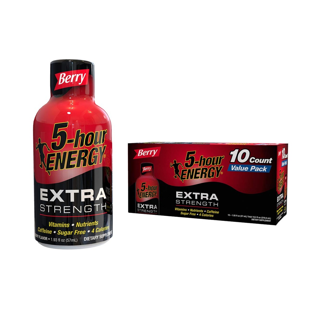 5 Saat ENERTM Shot, Ekstra Kuvvet, Berry, 10 Pack