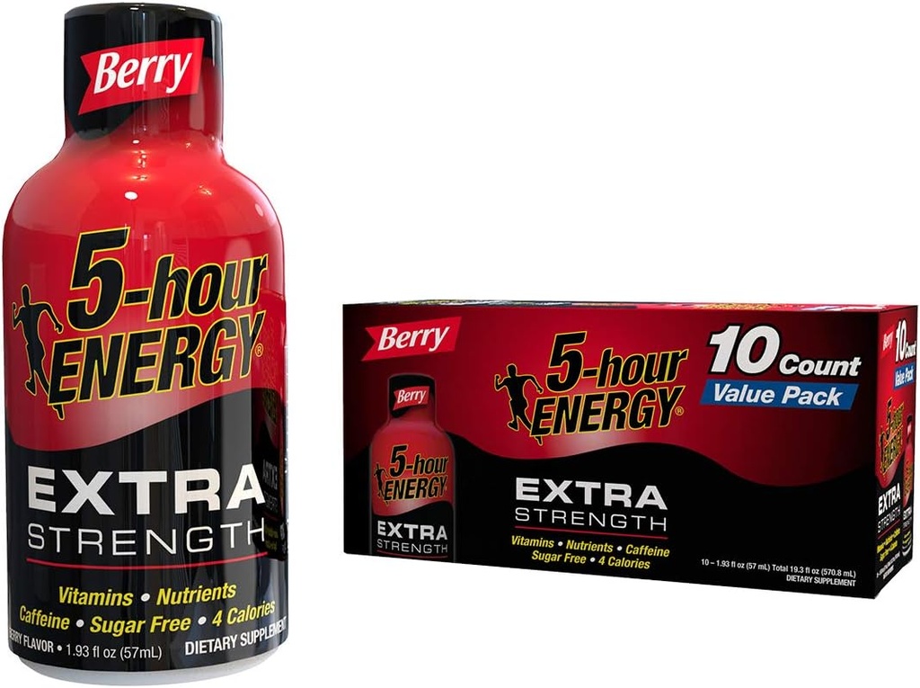 5 Saat ENERTM Shot, Ekstra Kuvvet, Berry, 10 Pack