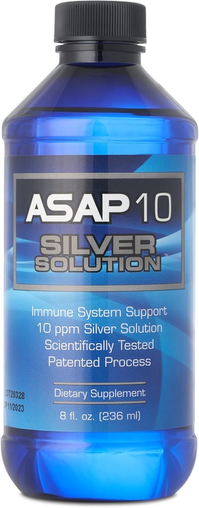 American Biotech Labs - ASAP 10 Silver Solution - Immune System Support, 10 Ppm Colloidal Silver Liquid Silver Solution Daily Immune Support Supplement with Silversol Technology - 8fl Oz