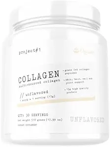 Project #1 Nutrition Multi-Kaynaklanmış Collagen Toz | Grass-Fed Collagen, for Skin, Hair, Nails & Ortaklar | Hydrolyzed Collagen & 15g Protein Per - Irish Cream - Women & Menagen