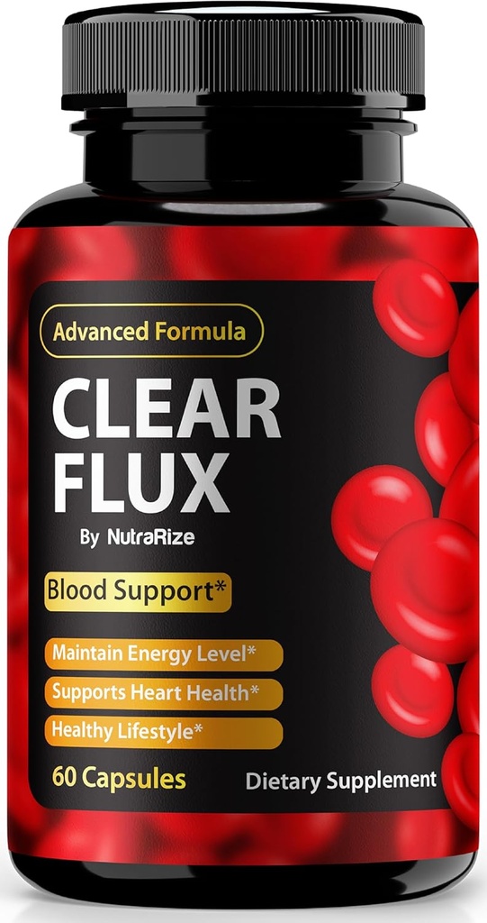 Clear Flux Pills, Resmi ClearFlux Capsules, All- Natural Support, Premium Support to maintain Stable Levels & Health Circulation, All Natural Clear Flux Health Reviews (60 Capsules)