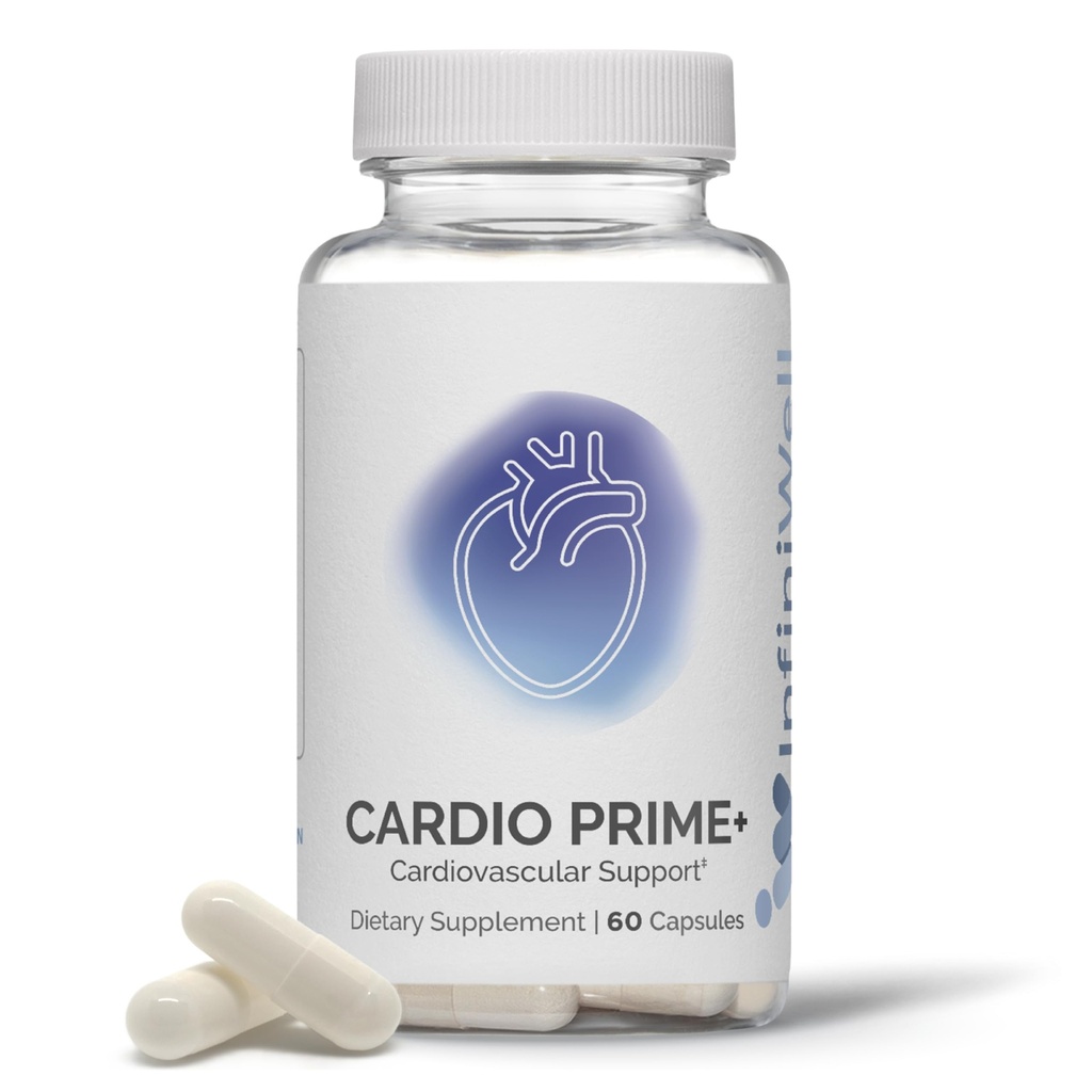 InfinE Cardio Prime+ Heart Health Supplements - Antioksis & Yenilikçi Card for Cardiometabolik Health - NAD3 & Nattokinase for A Medical Heart & Metabolic Balance (60 Capsules)