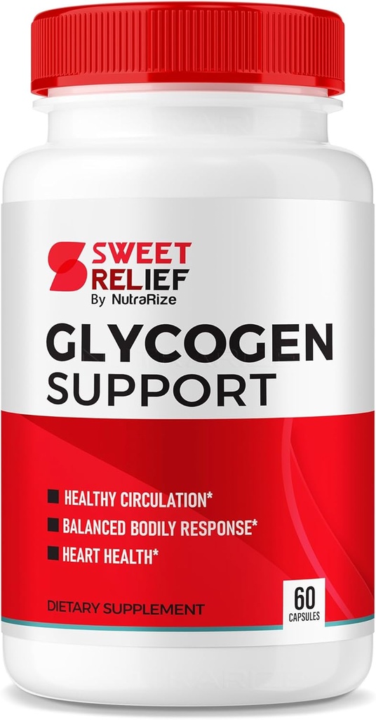 NutraRize Sweet Relief Glycogen Support - Sweet Relief Ortak Destek ve Kan Gemisi Temiz, Sweet Relief Detox Desteği, SweetRelief Capsules Glyco Optimizer Cleanse Restore Rleaf (60 Capsules)