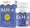 Beyin için 1200 MG SAM e Supplement, Mood, Ortak ve Liver, High Abors SAM-e (S-Adenosyl-L-Methionine) CoQ10, 5-HTP, Giric 60 Tabletler, Vegan