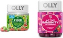 OLLY Fiber Gummy Ring 50ct & Active Immunity+Elderberry Gummies 45ct Berry Flavors Digestive & Immune Support