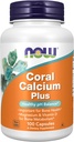 NOW Συμπληρώματα τροφίμων, Coral Calcium Plus, Bone Health*, Healthy pH Balance*, 100 Veg Κάψουλες