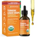 USDA Organic Turmeric Liquid Drops with Black Pepper - 1000mg Curcumin Supplement for Immune & Digestive Health - 30 Services - Ενισχυμένη απορρόφηση - Μη ΓΤΟ, Vegan, Χωρίς γλουτένη - Χωρίς γεύση, 1 Fl Oz