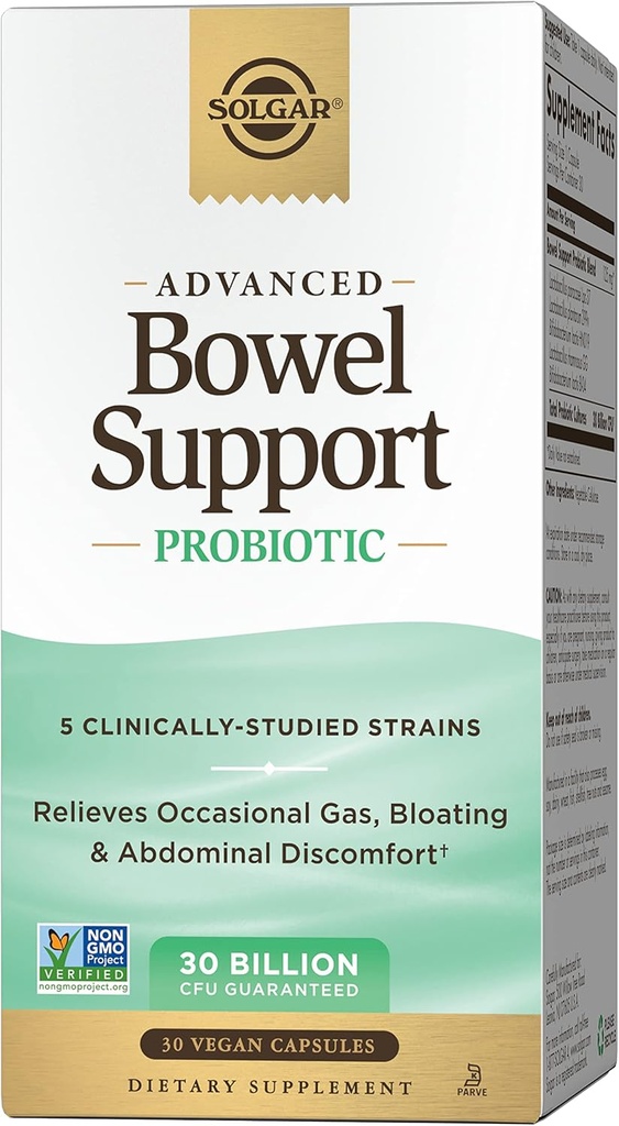 Solgar Bowel Support Probiyotik, 30 Capsules