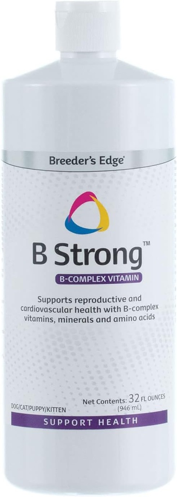 Revival Animal Health Breeder's Edge - B Güçlü - B Vitamini, Demir ve Mineral Supplement - Köpekler için B Vitamini, Kediler, Puppies & Kittens - 32 oz Liquid