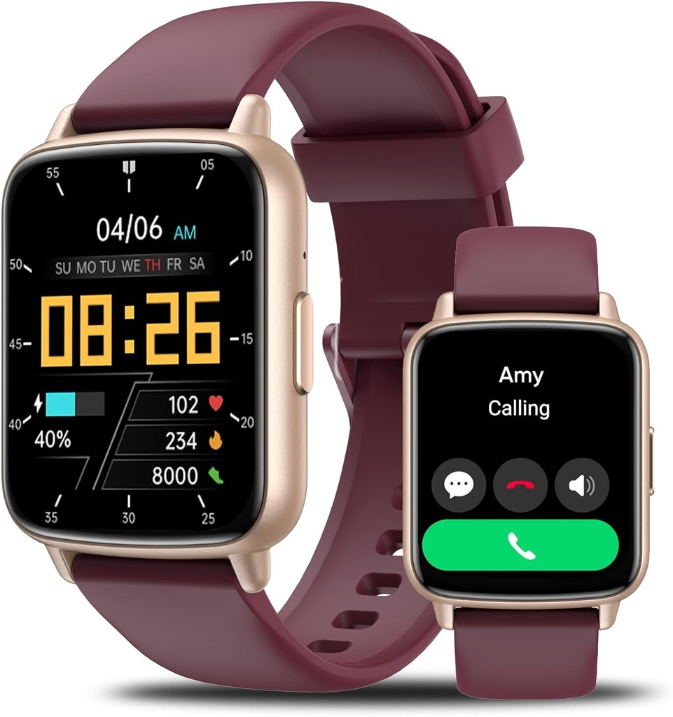 Erkekler Kadın-46mm HD AI Voice Asistan Smar twatch (Answer/Make Calls) için Akıllı İzleme, Uyku İzleme, Fitness Tracker, Android iPhone Samsung Uyumlu IP68 Smartwatch için