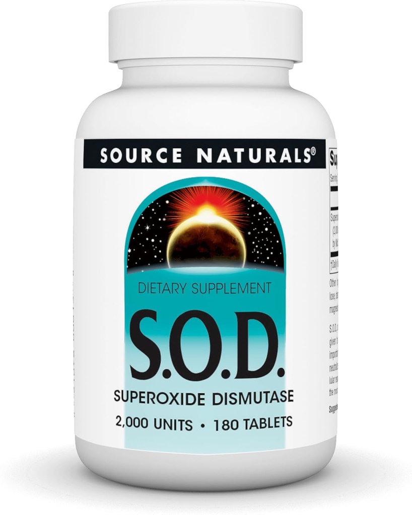 Source Naturals S- O- D, Superoxide Dismutase - Συμπλήρωμα διατροφής - 180 δισκία