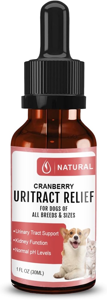 Köpek UTI Tedavisi | Pet Renal Health & UTI Care Drops | Cranberry Supplement for Köpekler | Cat Urinary Tract Enfeksiyon Tedavisi | Köpekler için Suç Kontrolü |