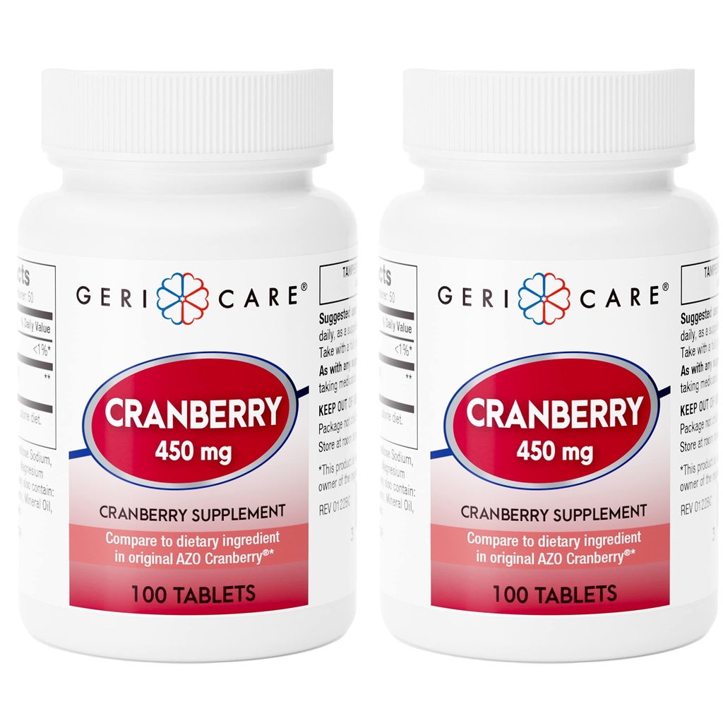 Yüksek kaliteli Cranberry Supplement - Urinary Tract Health Natural UTI Prevention for Men & Women- GMO, Gluten & Dairy Free Cranberry Inter 100 Count (2pk) için 450 mg Saf Cranberry Tabletleri