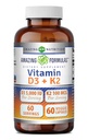 Amazing Formulas Vitamin D3 5000 IU with Vitamin K2 100 mcg | D3 + K2 Complex Supplement | Veggie Capsules | Non-GMO | Gluten Free | Made in USA (60 Count)